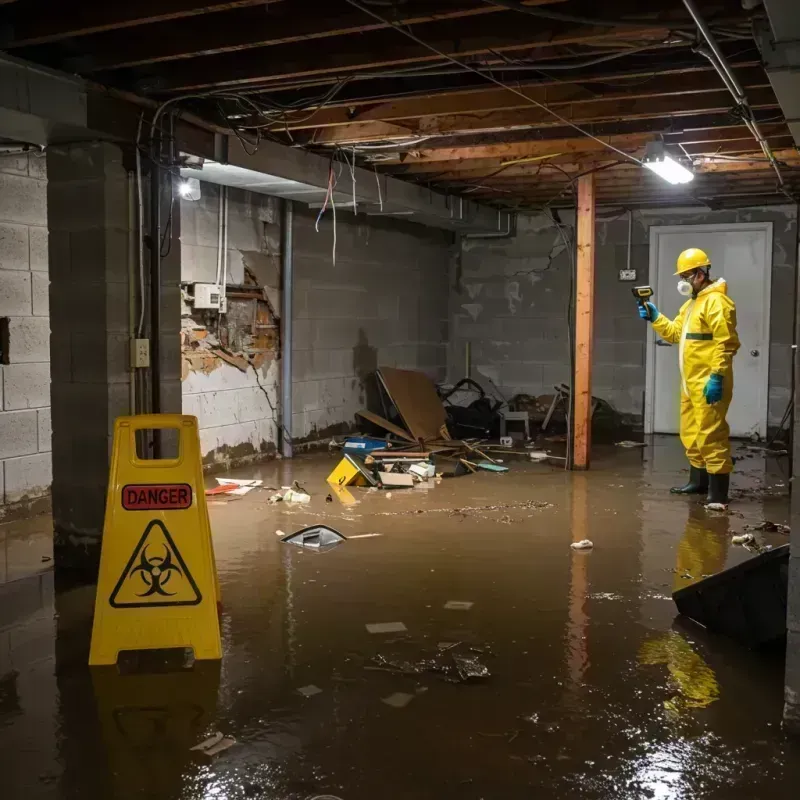 Flooded Basement Electrical Hazard in Lancaster, KY Property